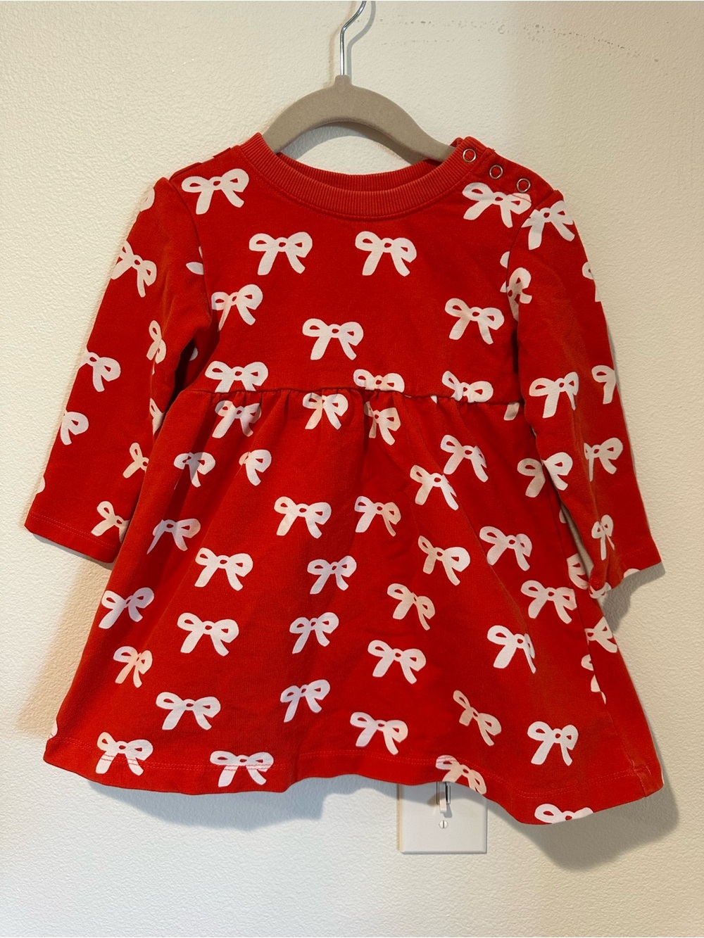 Hanna Andersson Red Dress with White Bow Print